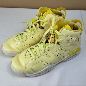 Nike Air Jordan 6 Retro Yellow Floral Sneakers 6.5Y Women’s Sz 8